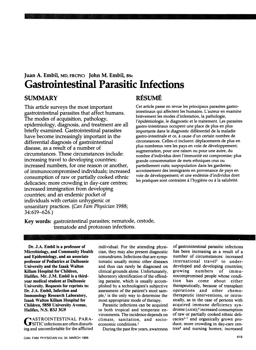 Gastointestinal Parasitic Infections