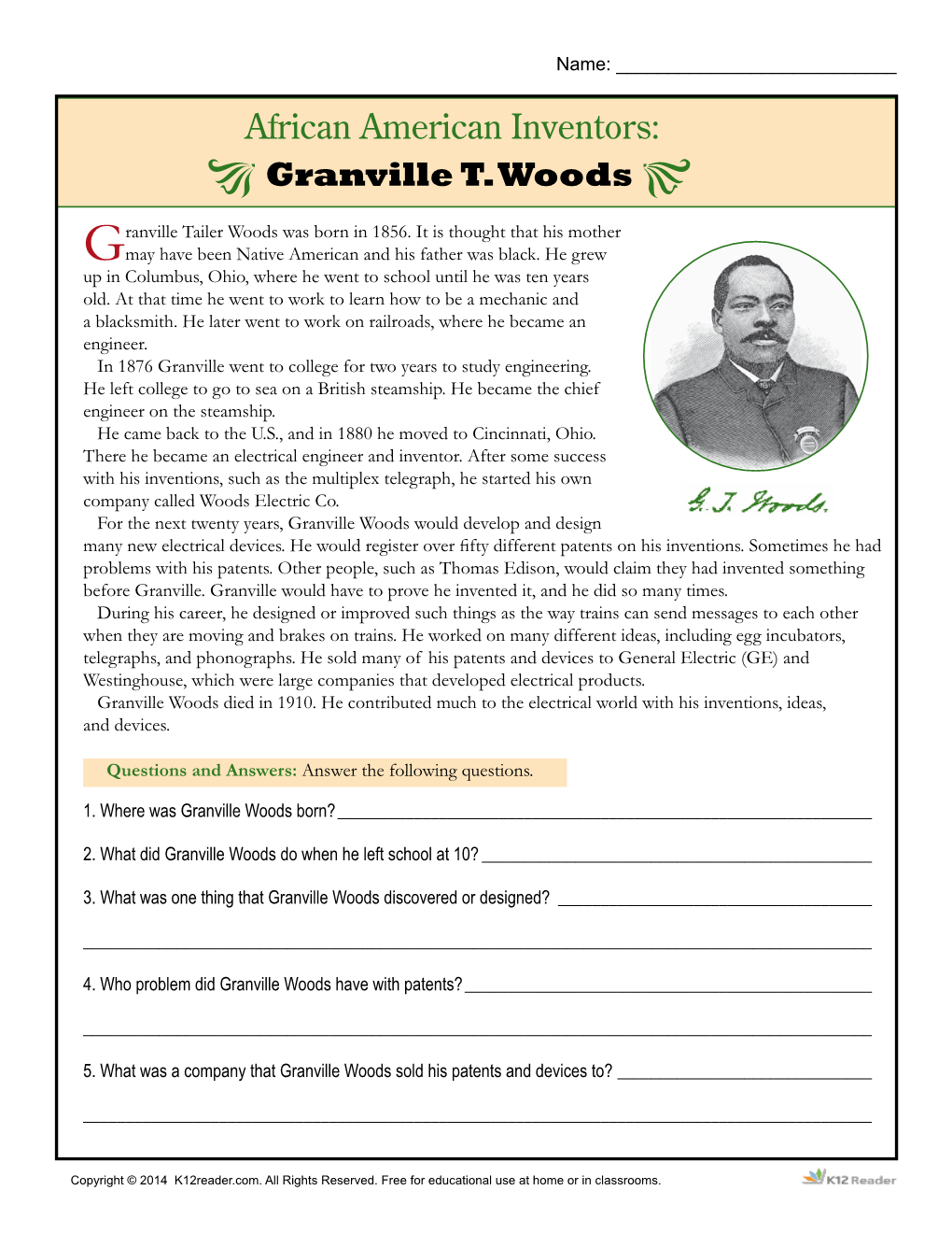 African American Inventors: Granville T. Woods