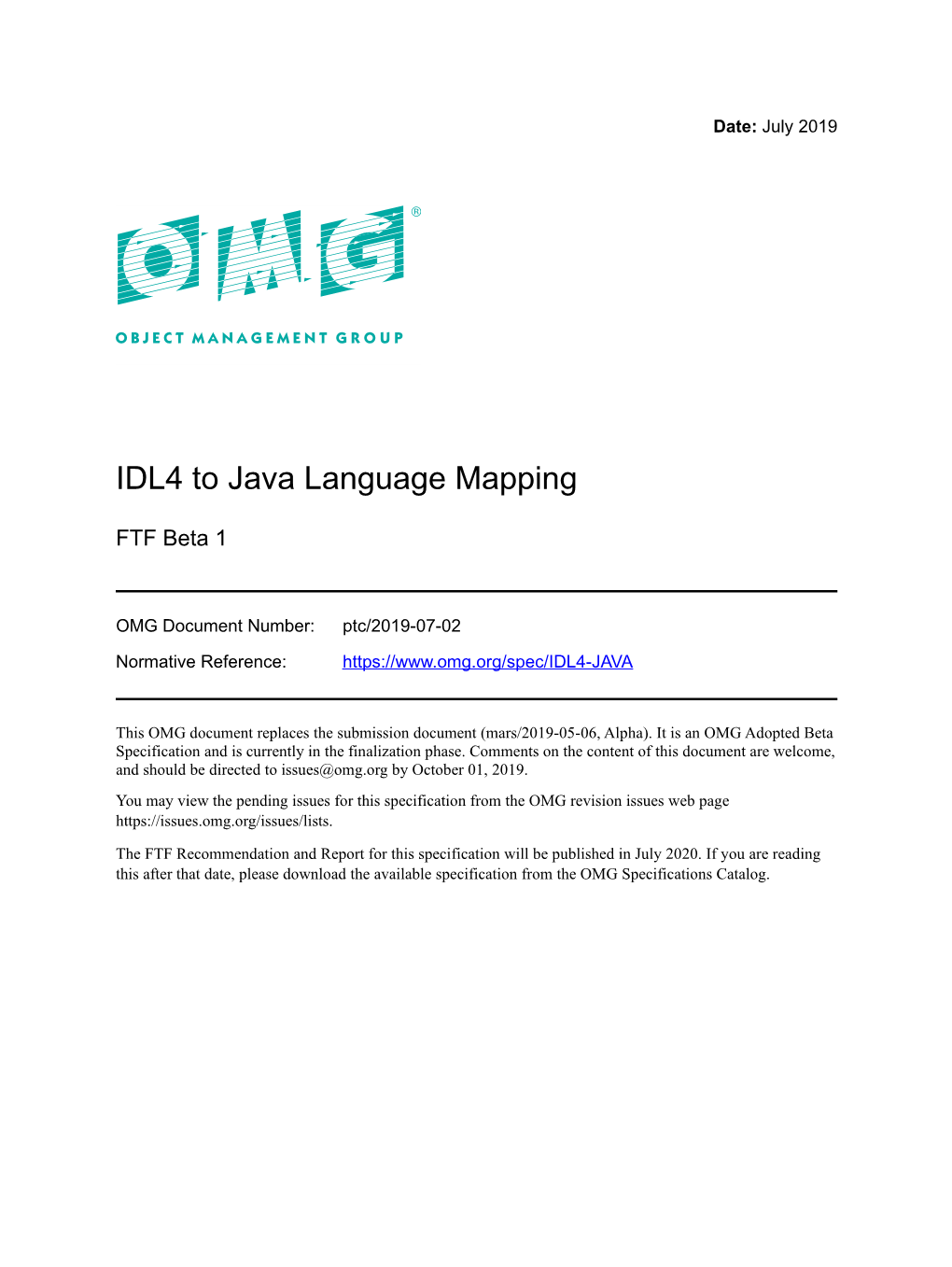IDL4 to Java Language Mapping