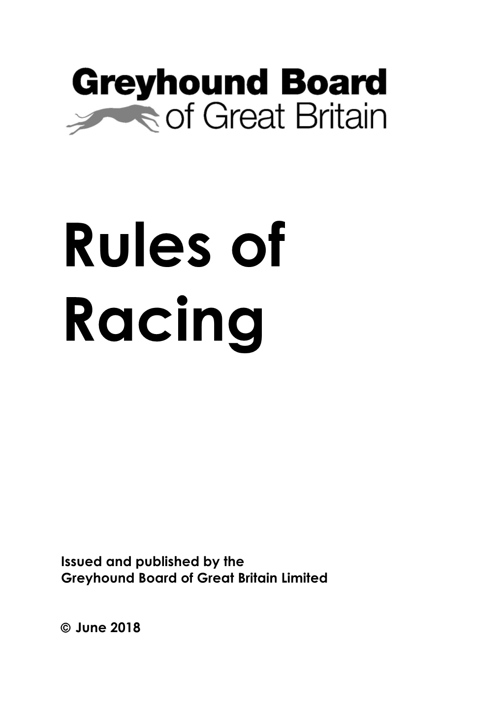 GBGB Rules of Racing As at 15.06.18 Ii