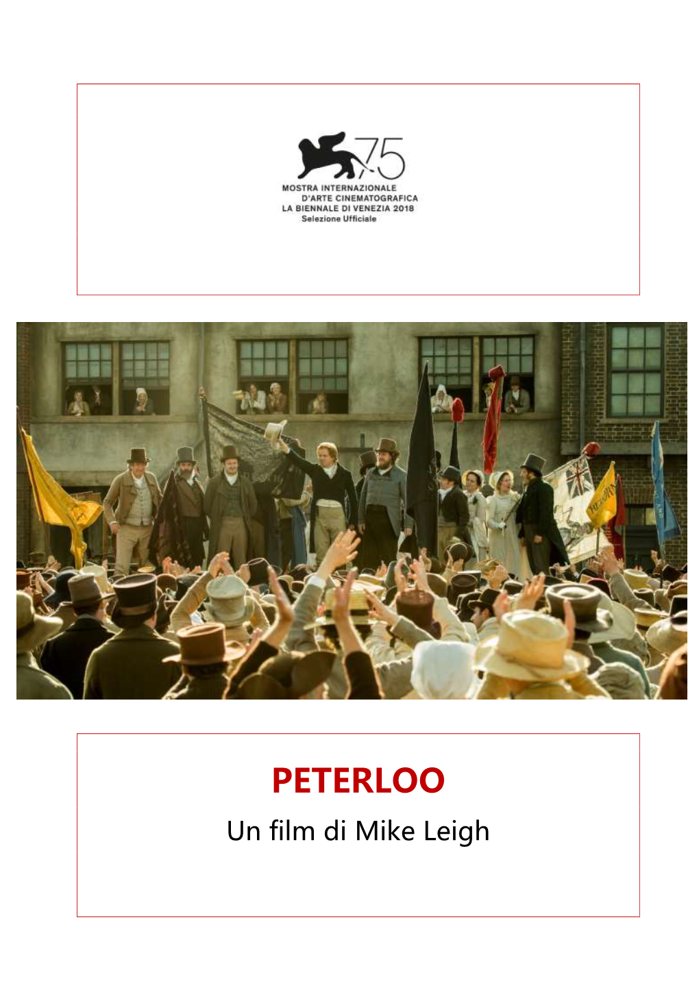 PETERLOO Un Film Di Mike Leigh