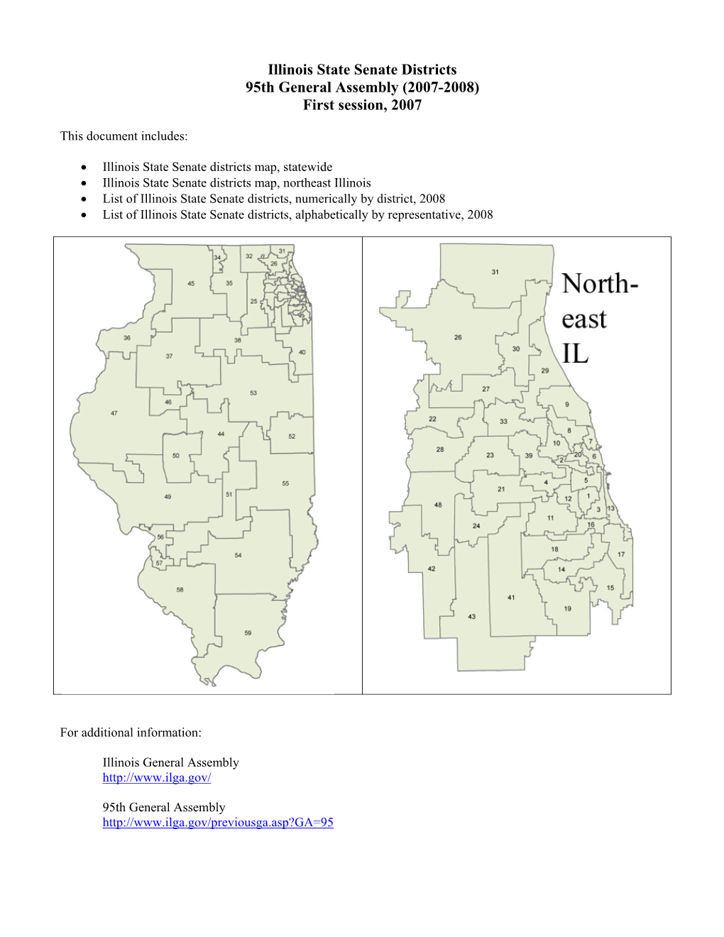 Illinois State Senate Districts 95Th General Assembly (2007-2008) First Session, 2007