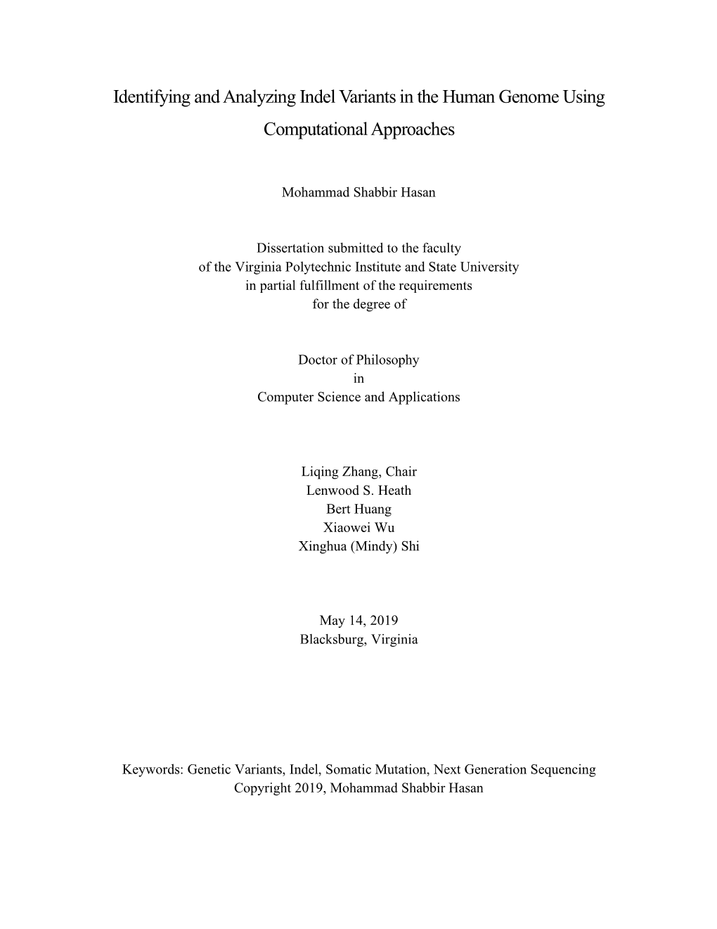 Identifying and Analyzing Indel Variants in the Human Genome Using Computational Approaches