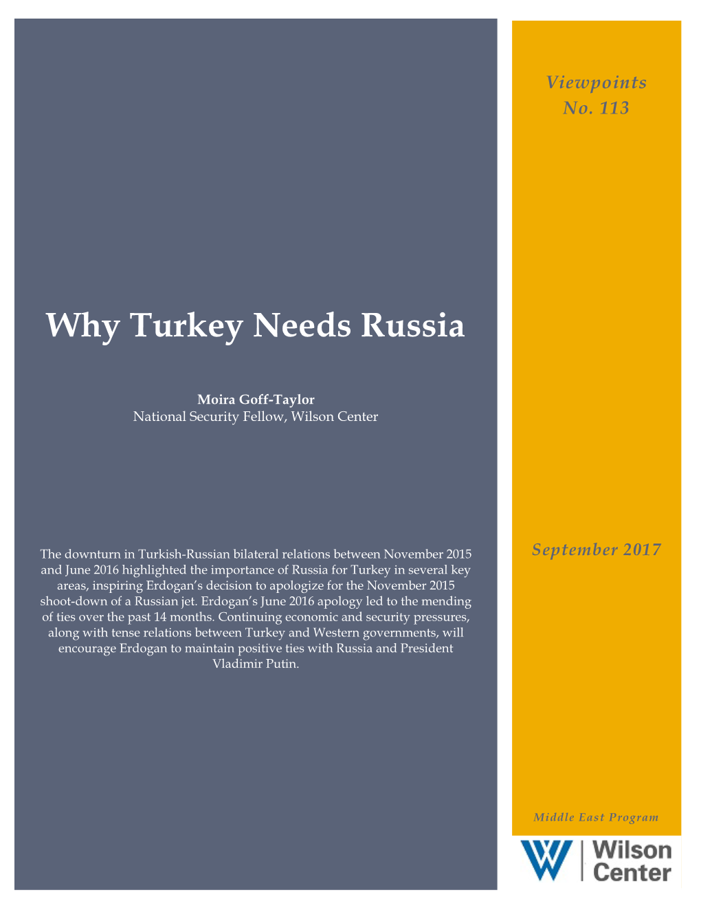 Why Turkey Needs Russia