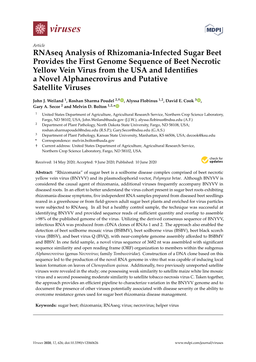 Rnaseq Analysis of Rhizomania-Infected Sugar Beet