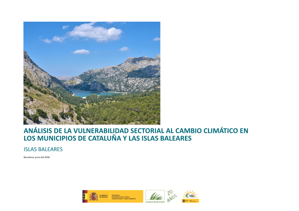 Análisis De La Vulnerabilidad Sectorial Al Cambio Climático En Los Municipios De Cataluña Y Las Islas Baleares Islas Baleares