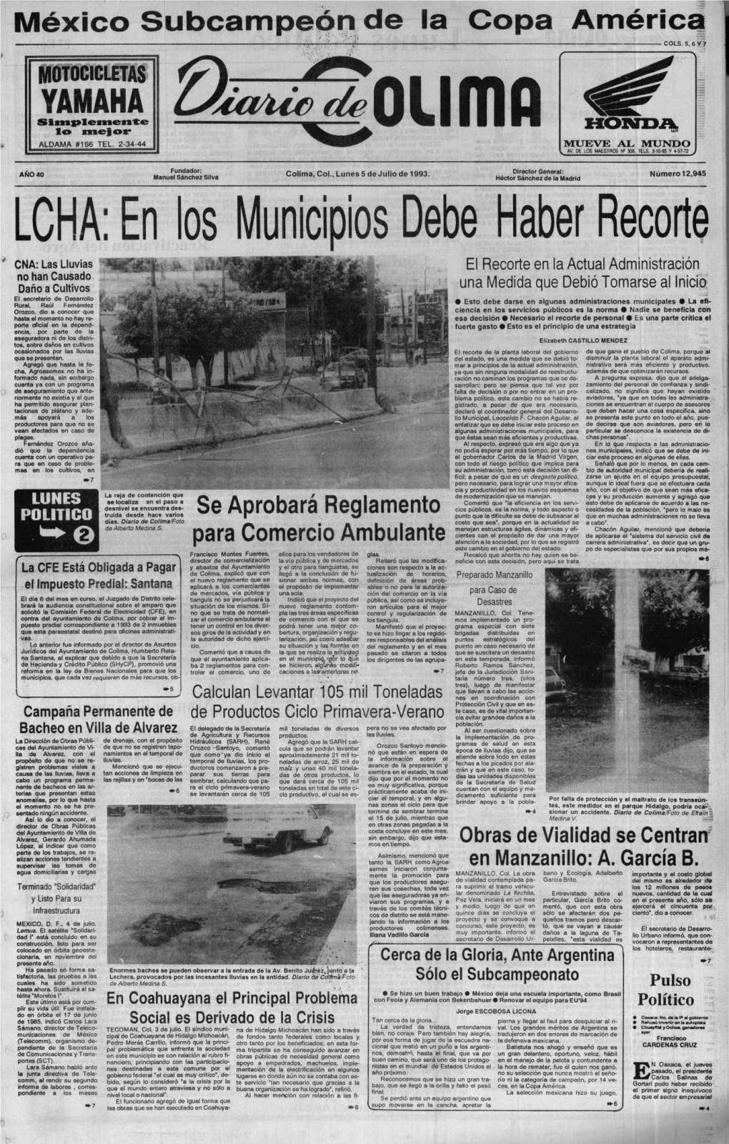 LCHA: En Los Municipios Debe Haber Recorte