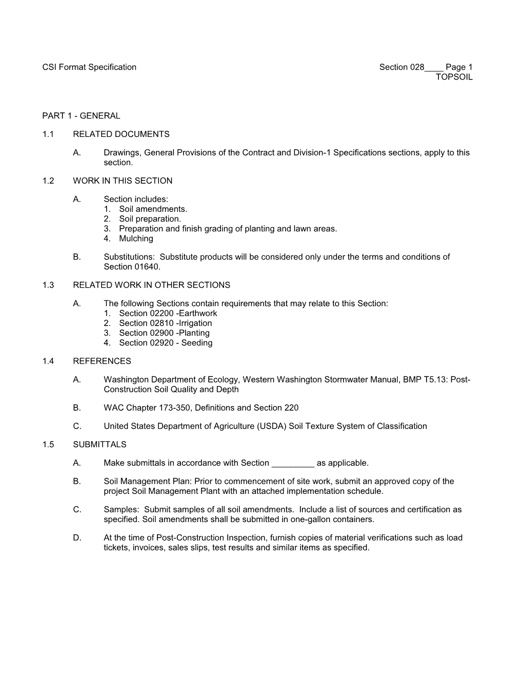 CSI Format Specification Section 028____ Page 6