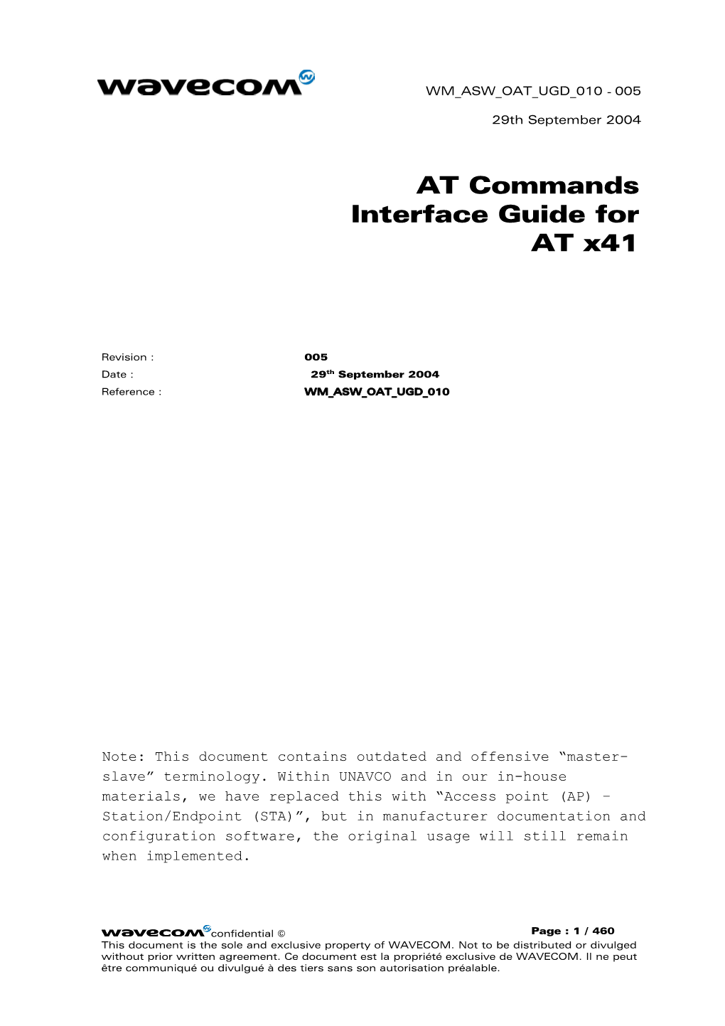 AT Commands Interface Guide X41c