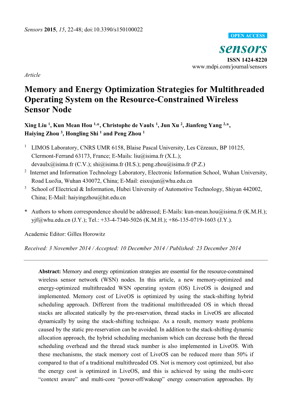 Memory and Energy Optimization Strategies for Multithreaded Operating System on the Resource-Constrained Wireless Sensor Node