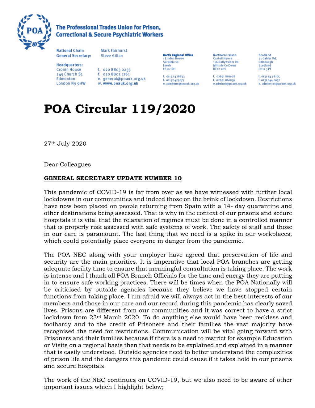 POA Circular 119/2020
