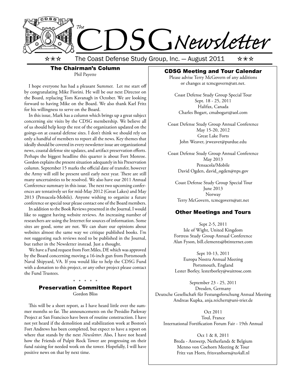 CDSG Newsletter