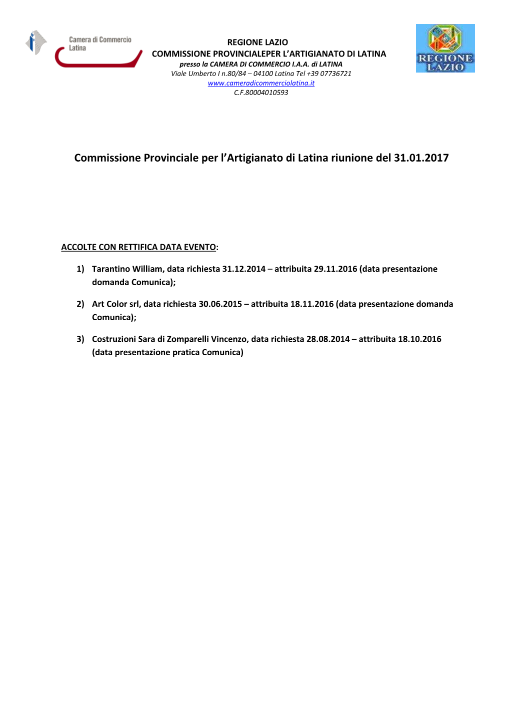 Esito Cpa Del 31.01.2017