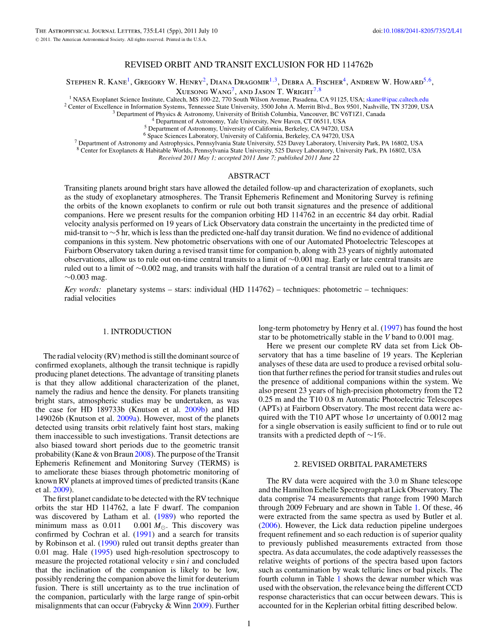 REVISED ORBIT and TRANSIT EXCLUSION for HD 114762B