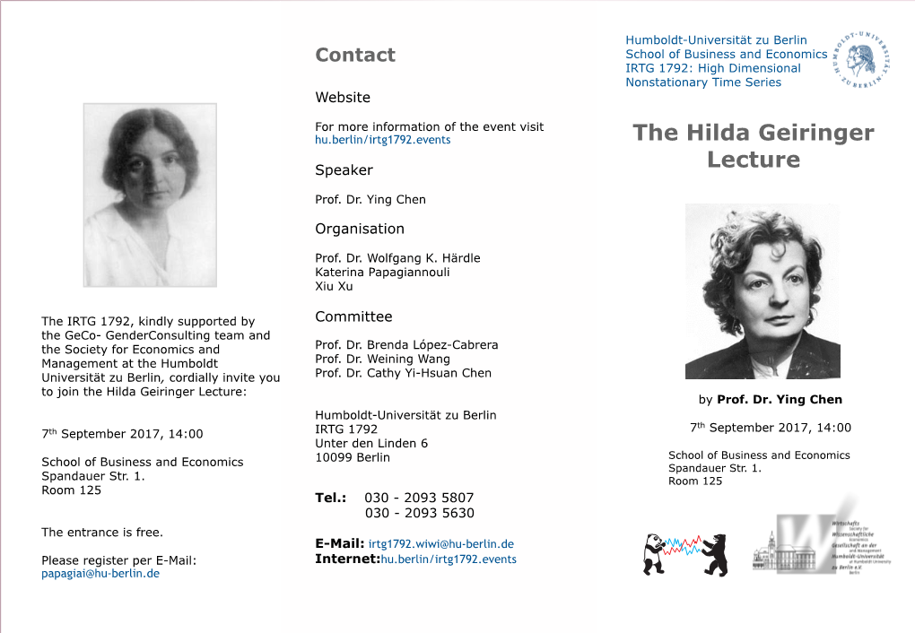 The Hilda Geiringer Lecture: by Prof