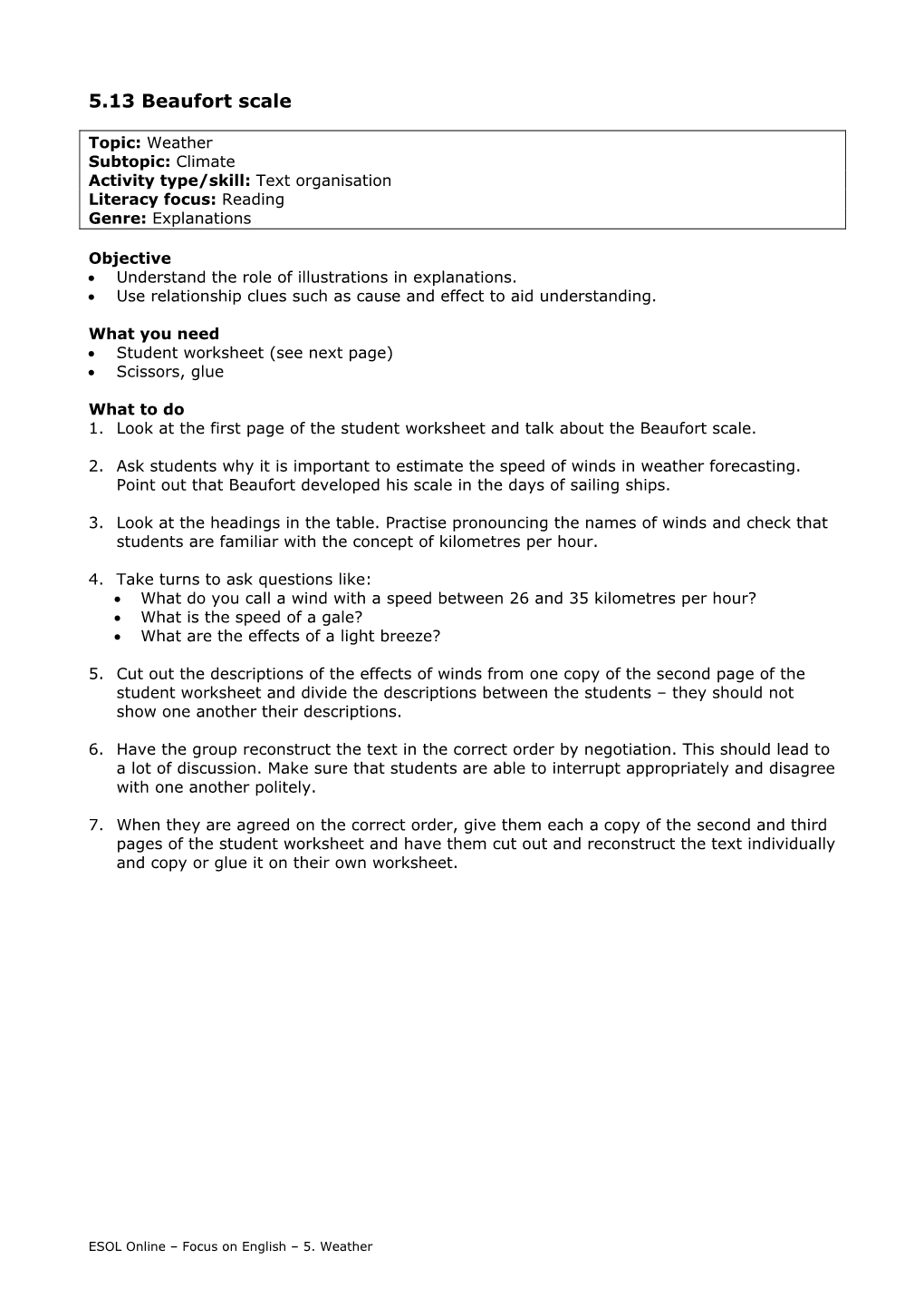 5.13 Beaufort Scale