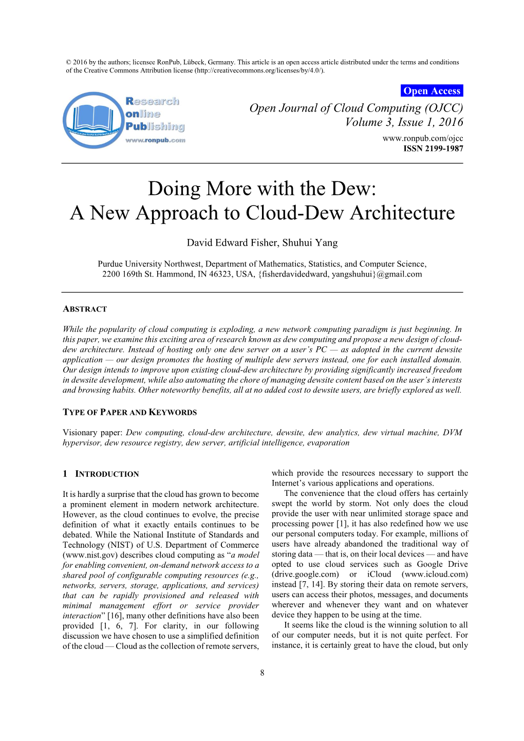 A New Approach to Cloud-Dew Architecture