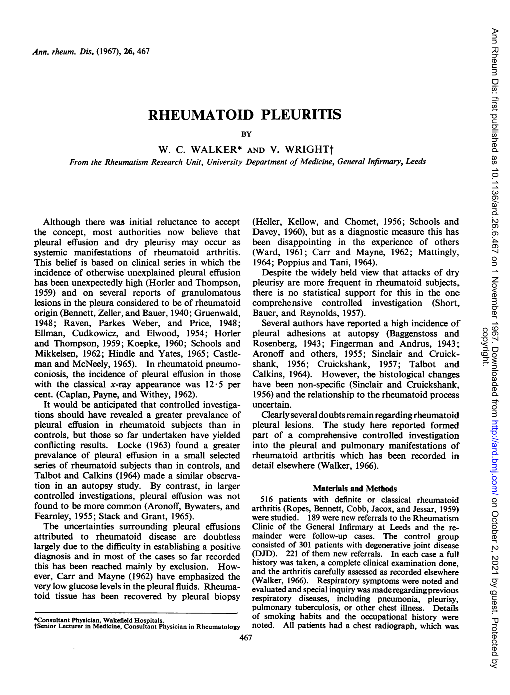 Rheumatoid Pleuritis by W
