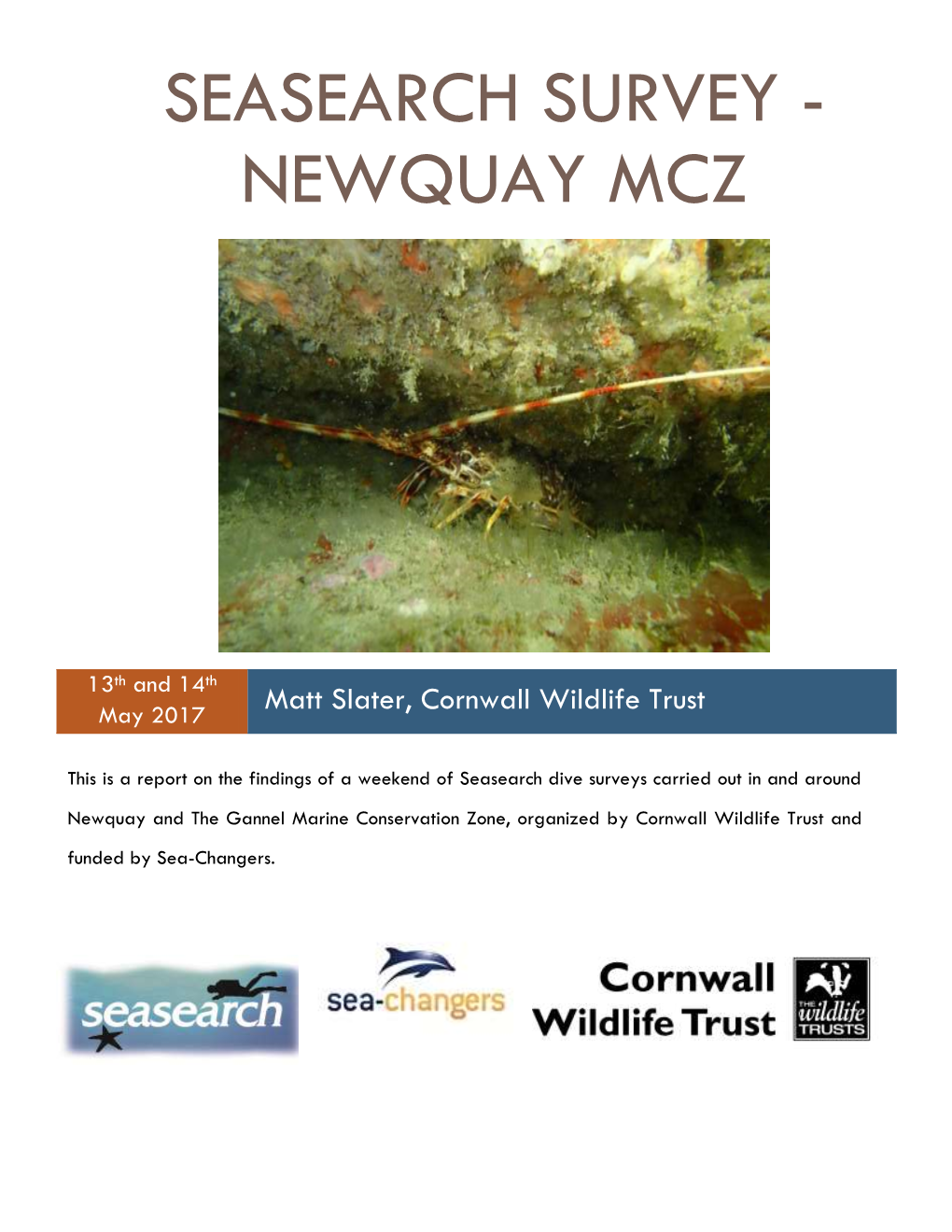 Seasearch Survey - Newquay Mcz