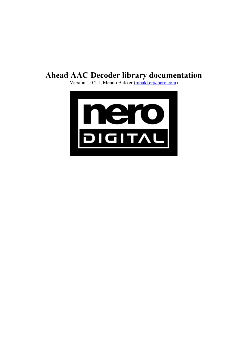 Ahead AAC Decoder Library Documentation