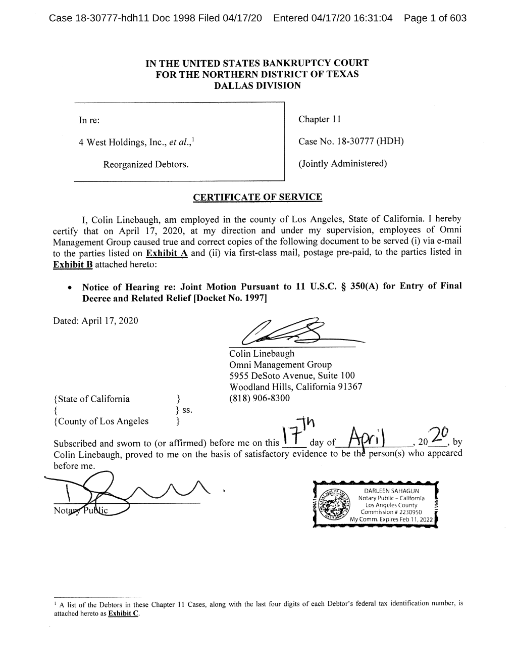 Case 18-30777-Hdh11 Doc 1998 Filed 04/17