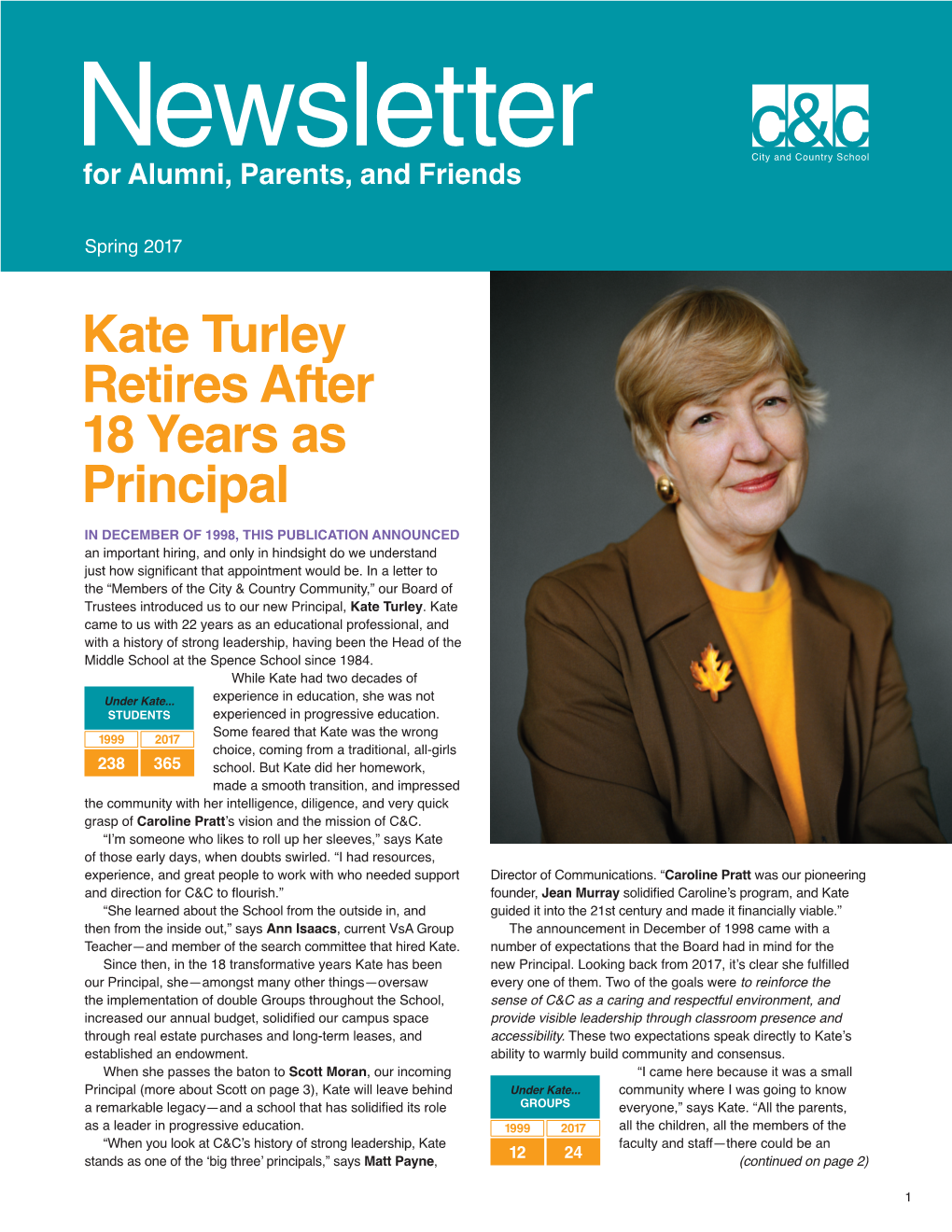 Kate Turley Retires After 18 Years As Principal