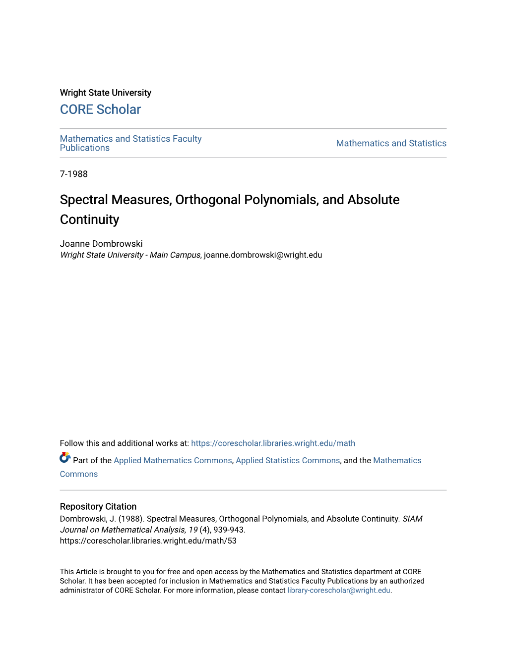 Spectral Measures, Orthogonal Polynomials, and Absolute Continuity