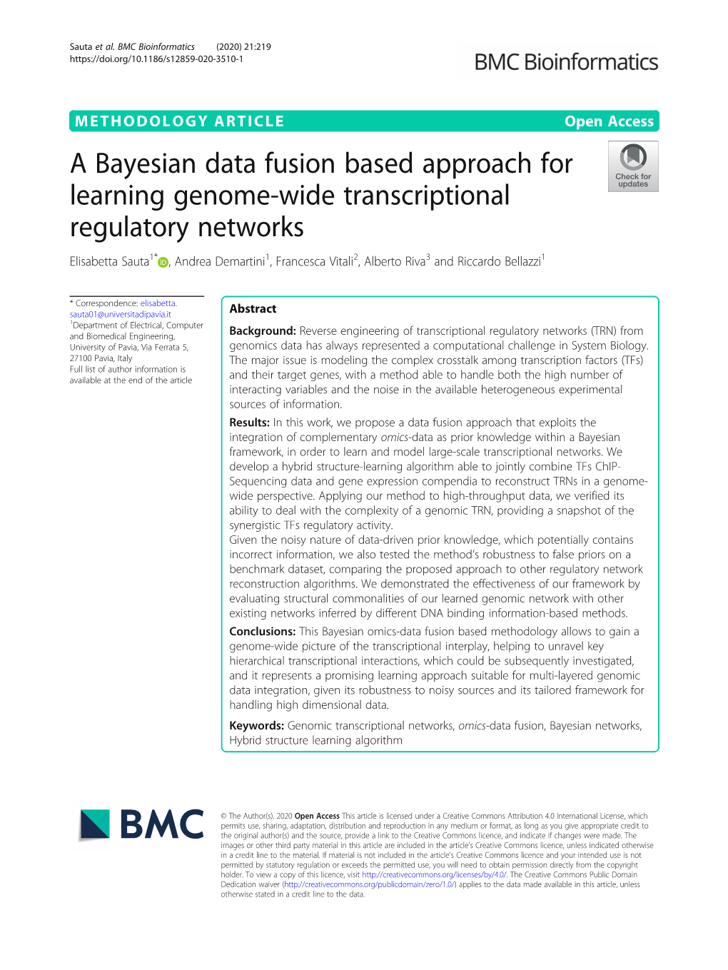 A Bayesian Data Fusion Based Approach for Learning Genome-Wide