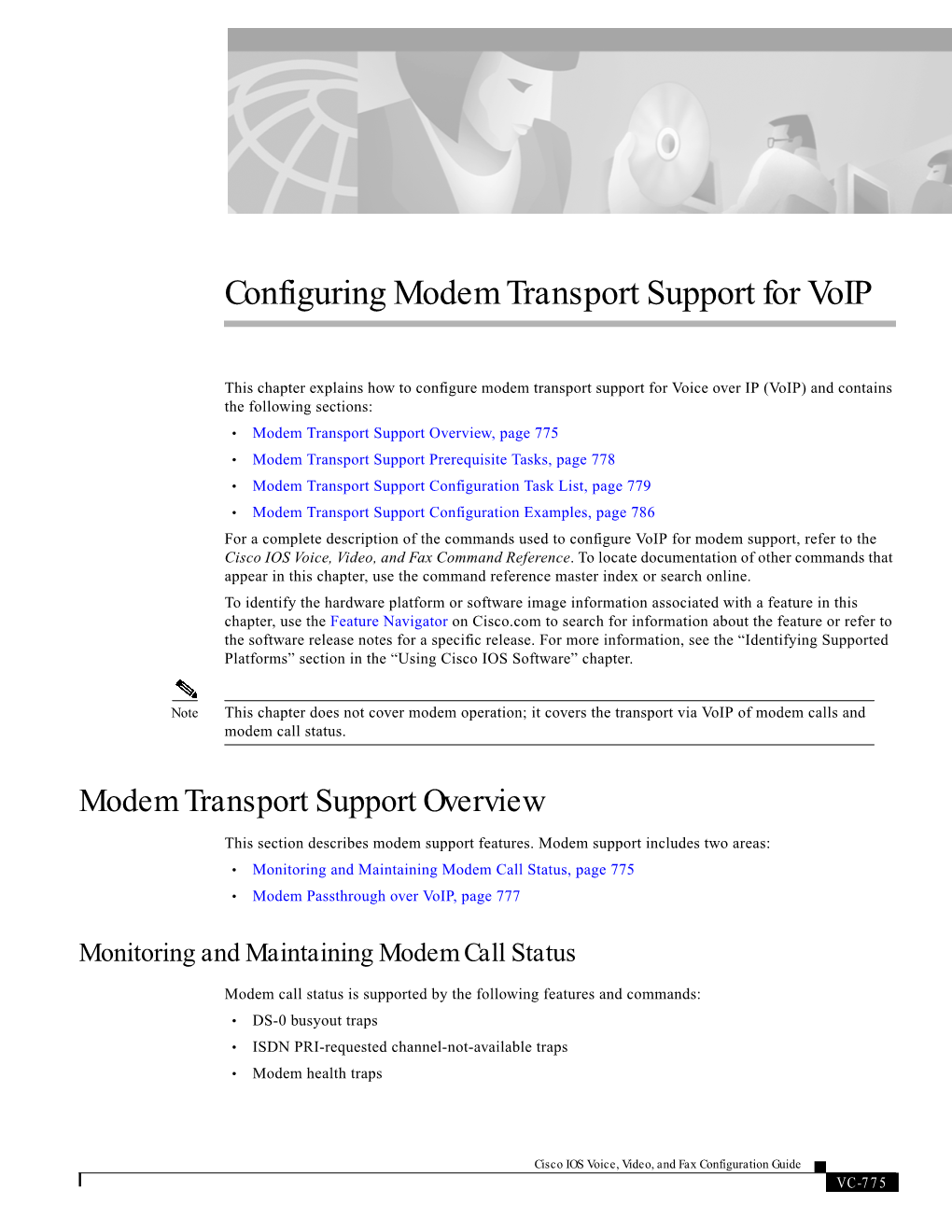 Configuring Modem Transport Support for Voip