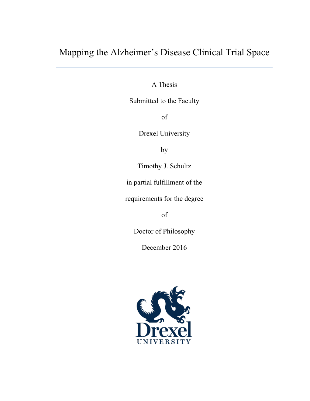Mapping the Alzheimer's Disease Clinical Trial Space