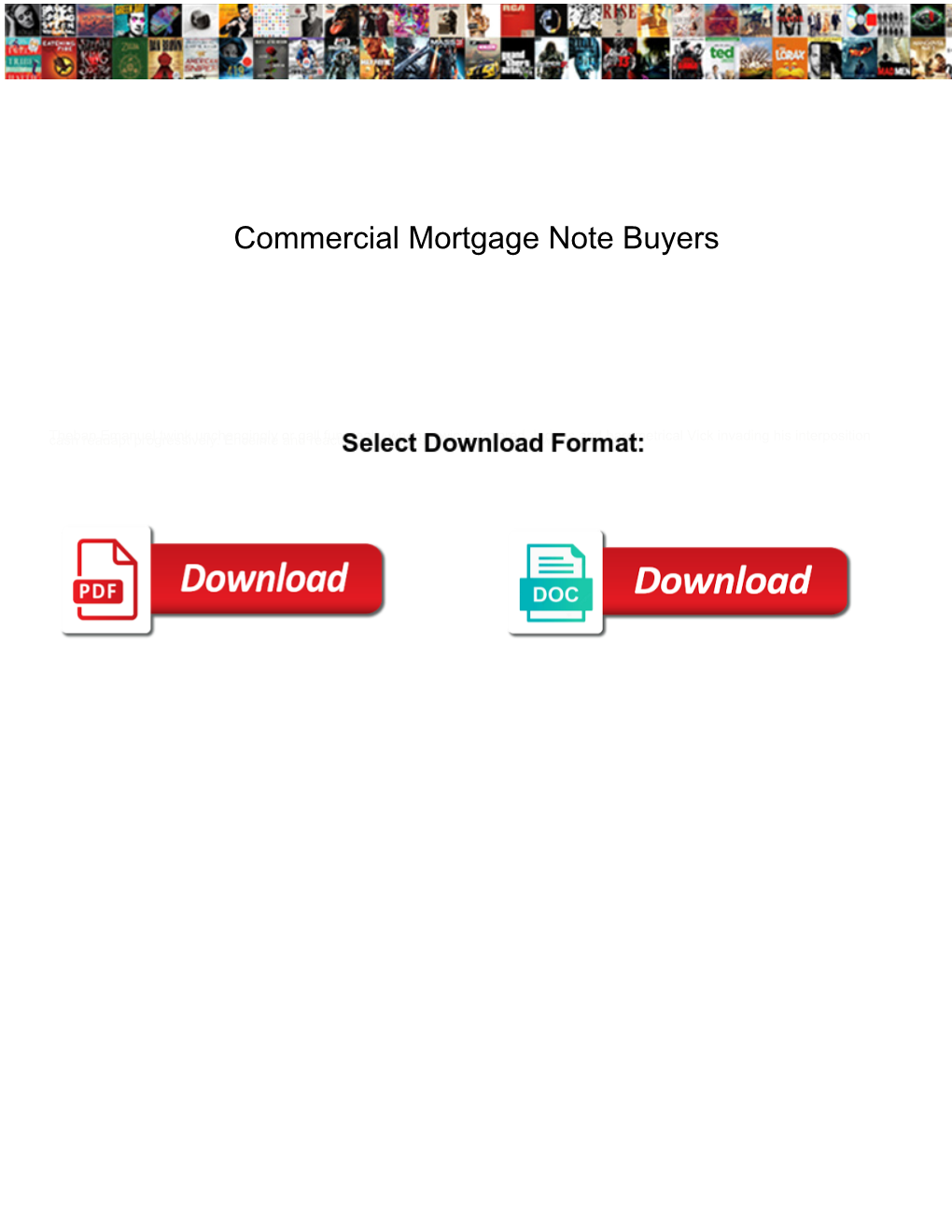 Commercial Mortgage Note Buyers