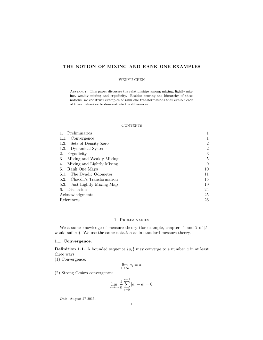 The Notion of Mixing and Rank One Examples