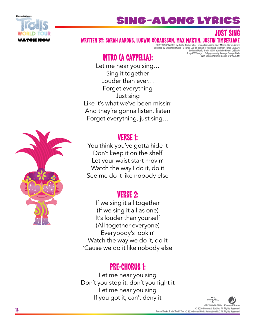 Sing-Along Lyrics