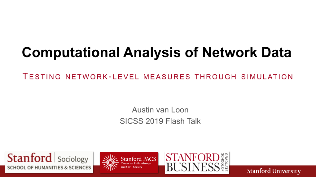 Computational Analysis of Network Data