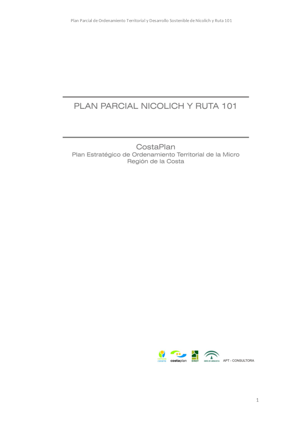 Plan Parcial De Ordenamiento Territorial Y Desarrollo Sostenible De Nicolich Y Ruta 101