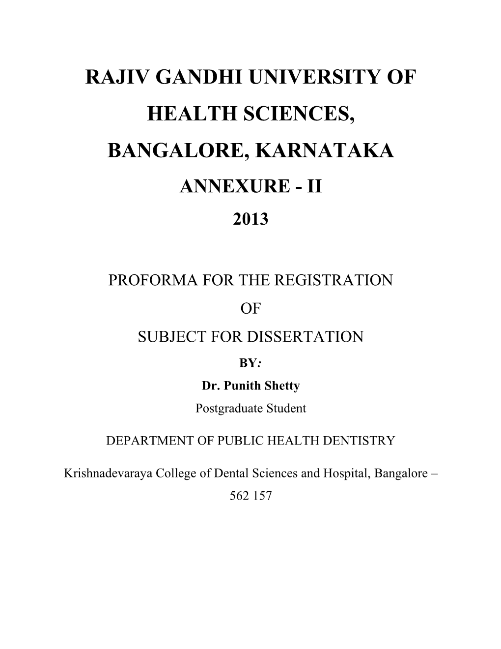 Rajiv Gandhi University of Health Sciences s185