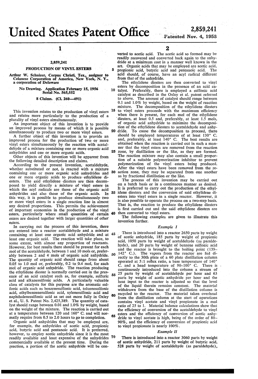 United States Patent Office Fatented Nov