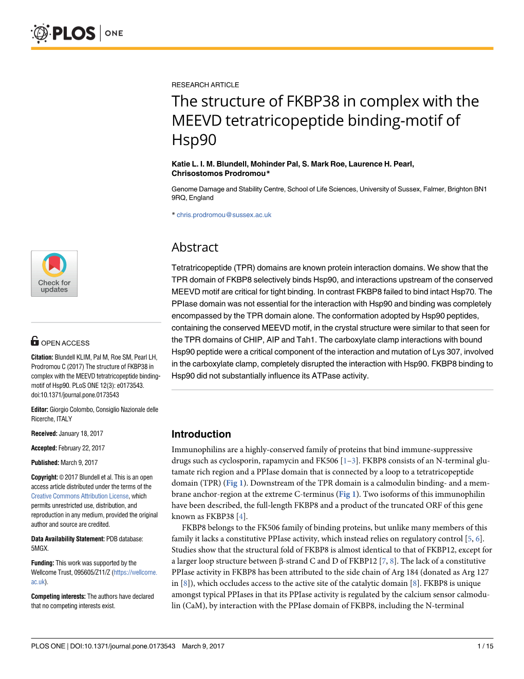 The Structure of FKBP38 in Complex with the MEEVD Tetratricopeptide Binding-Motif of Hsp90