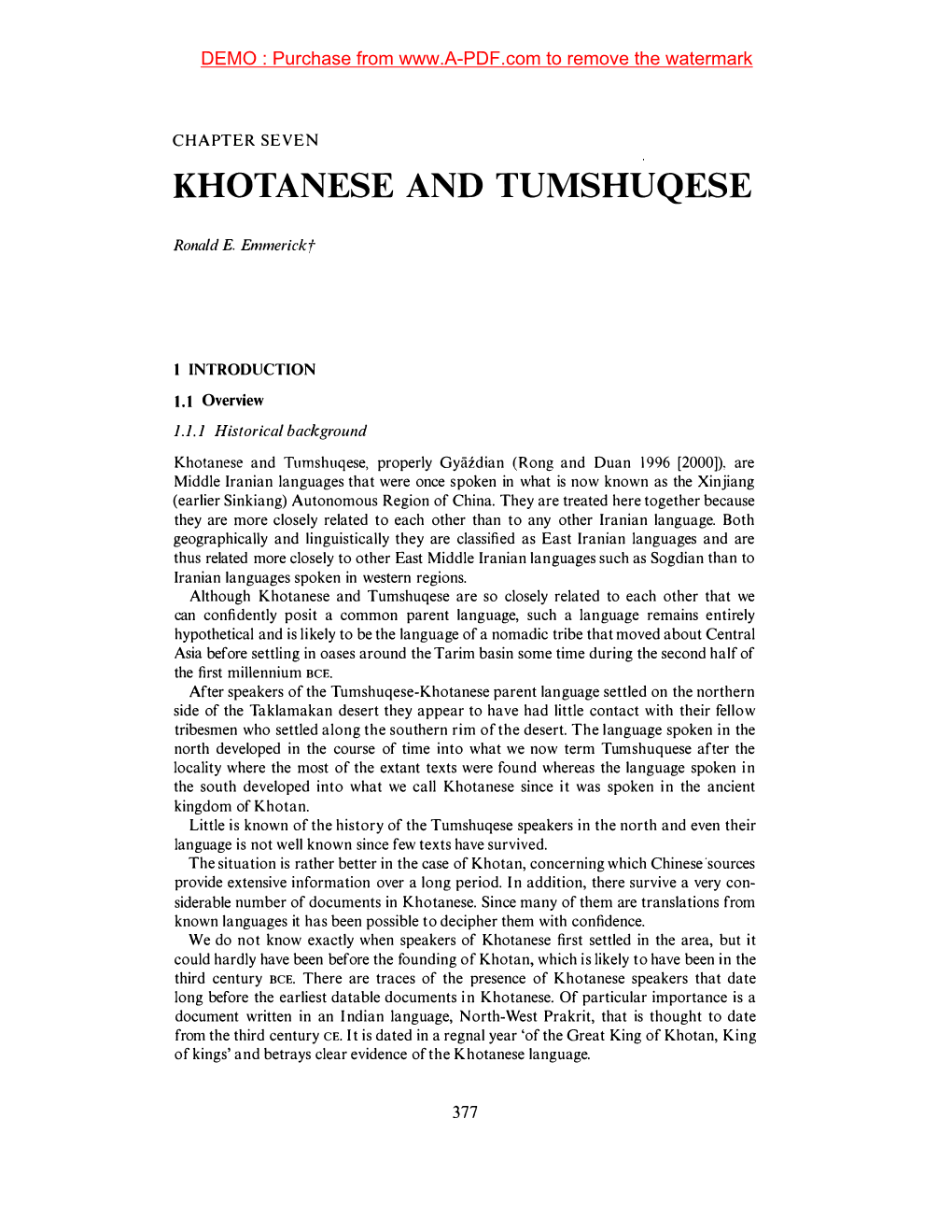 Saka; Khotanese and Tumshuqese (Emmerick).Pdf