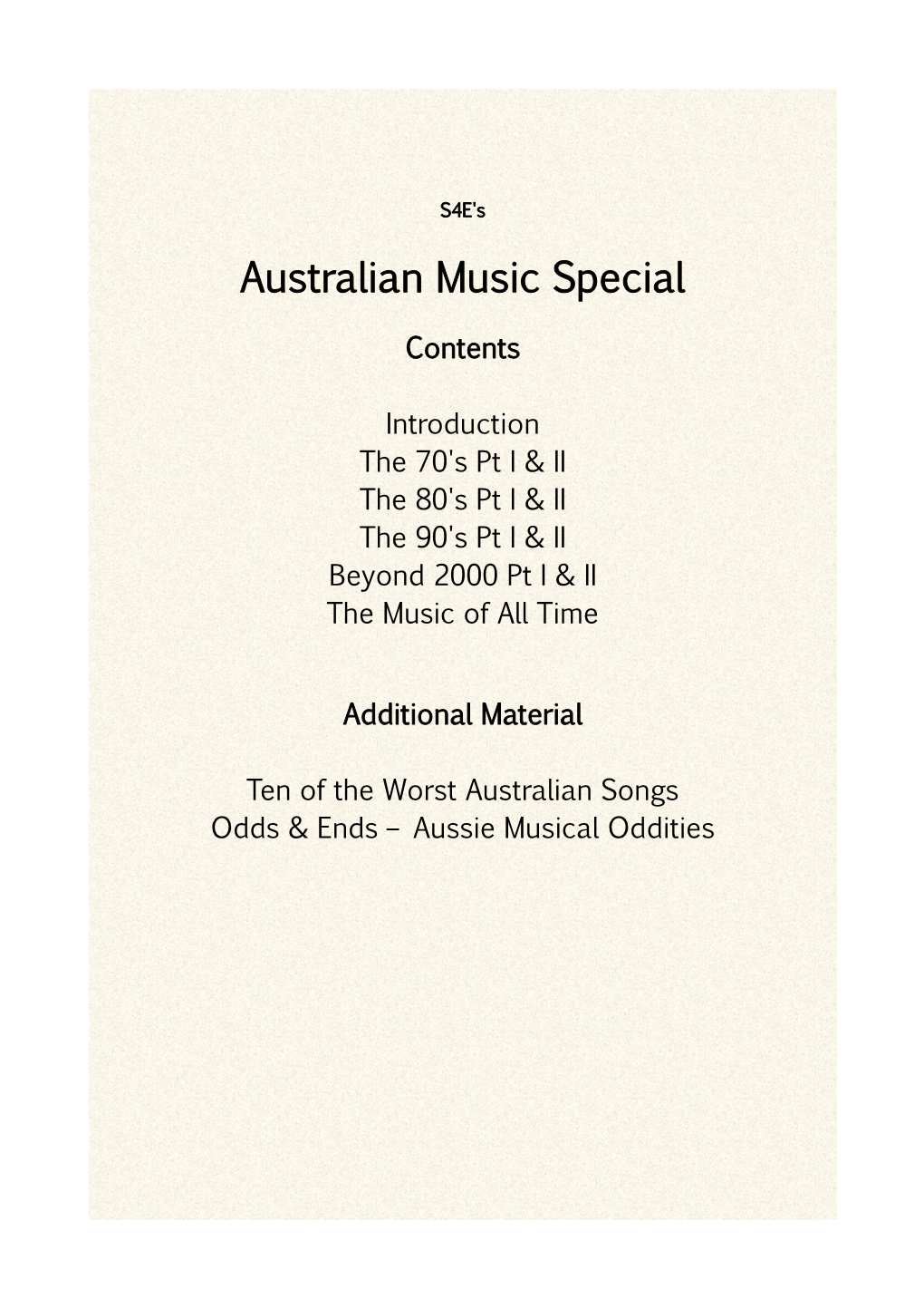 Australian Music Special