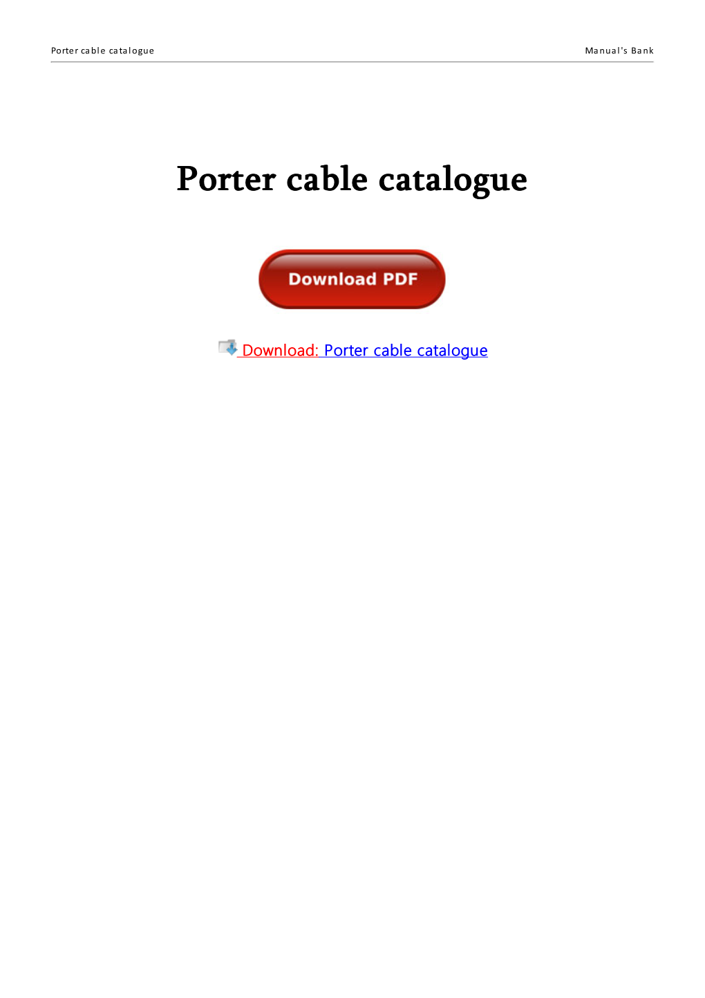 Porter Cable Catalogue Manual's Bank