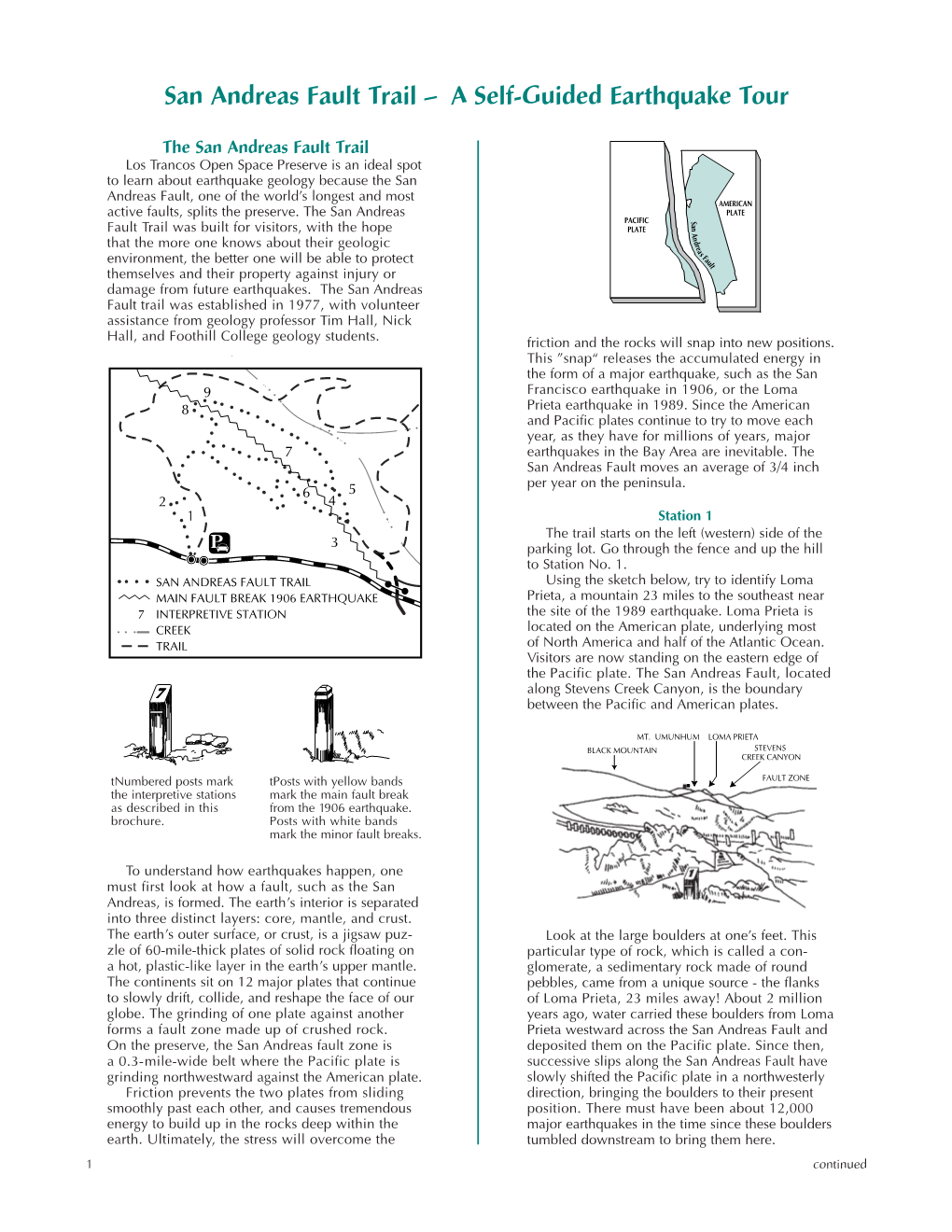 San Andreas Fault Trail – a Self-Guided Earthquake Tour