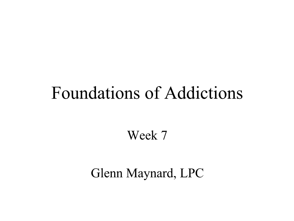 Foundations Week 7