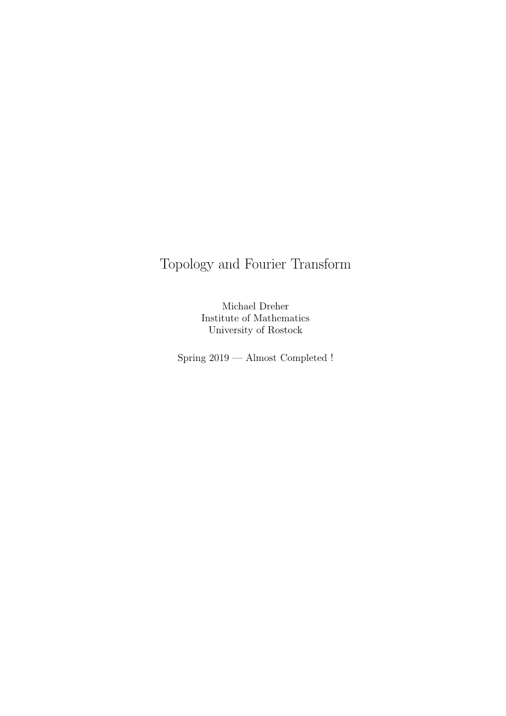Topology and Fourier Transform