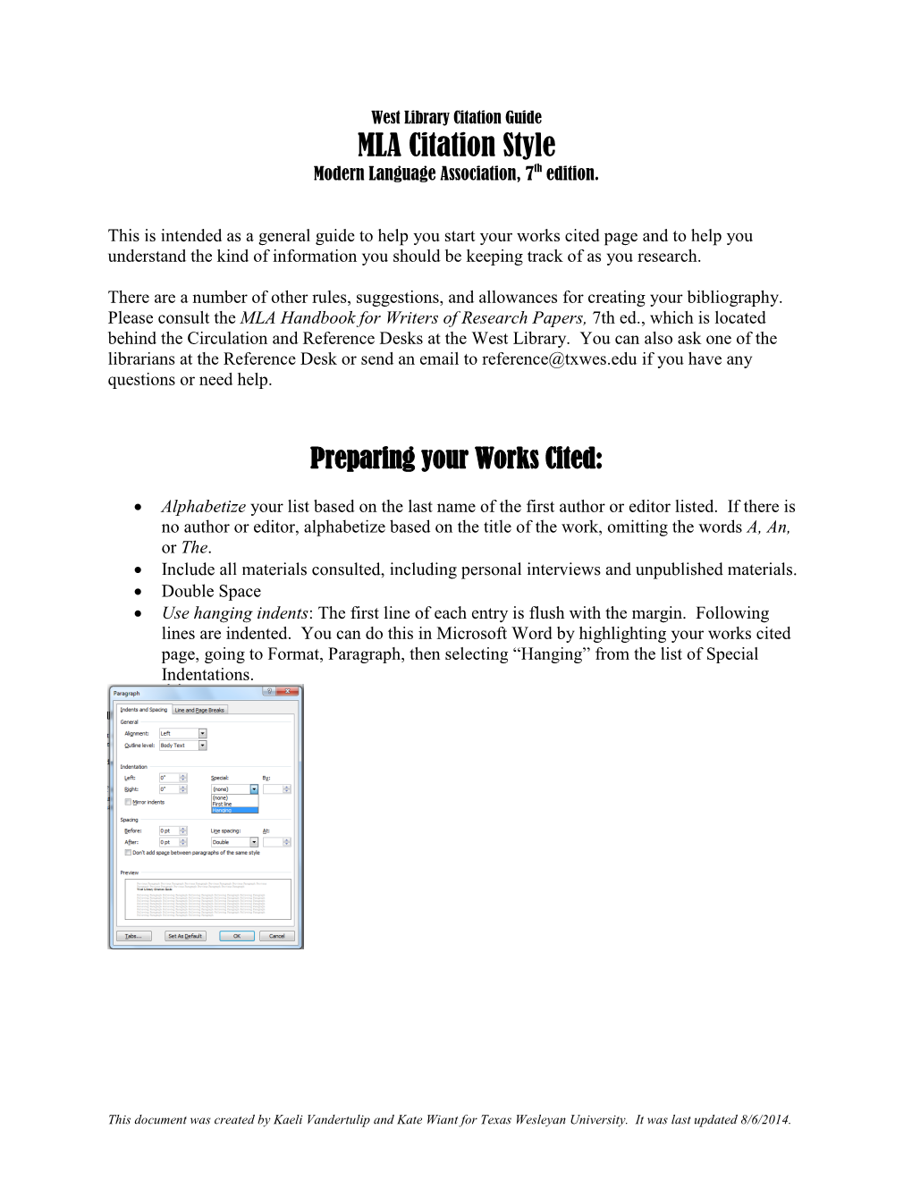 MLA Citation Style Modern Language Association, 7Th Edition