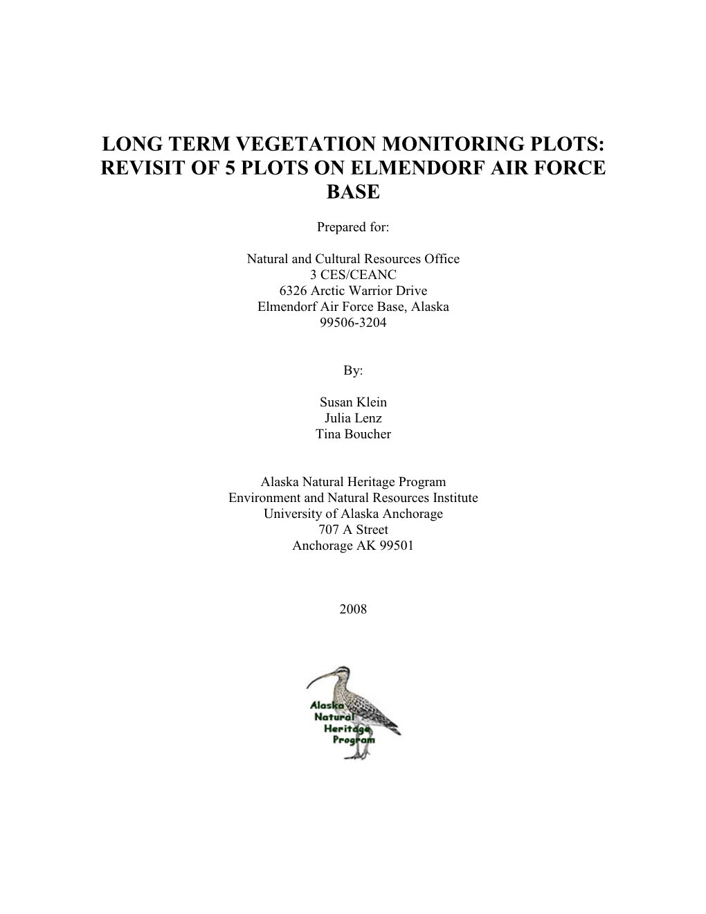 A Floristic Inventory of Vascular Plant Species