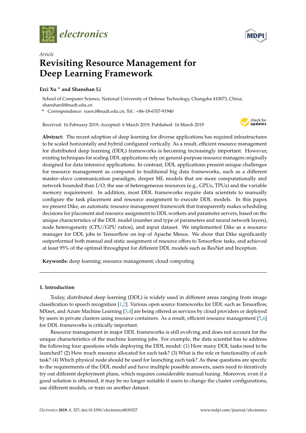 Revisiting Resource Management for Deep Learning Framework