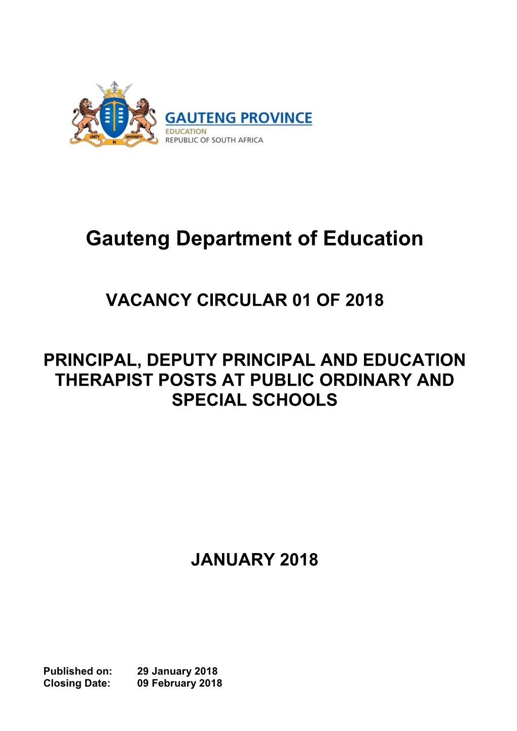 Gauteng Department of Education