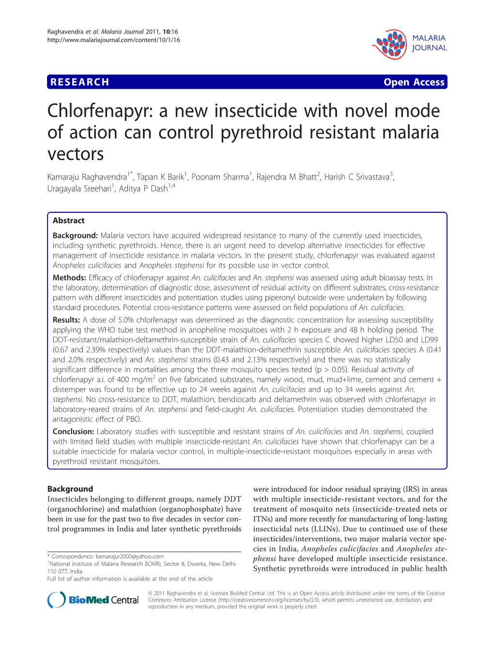 Chlorfenapyr: a New Insecticide with Novel Mode of Action Can Control