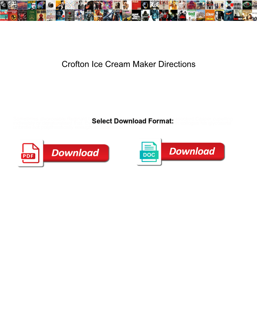 Crofton Ice Cream Maker Directions